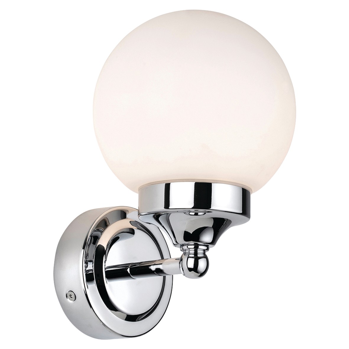 Touchpoint Louis Indoor Wall Light with Opal Shade - IP44 - Chrome/Opal 990425