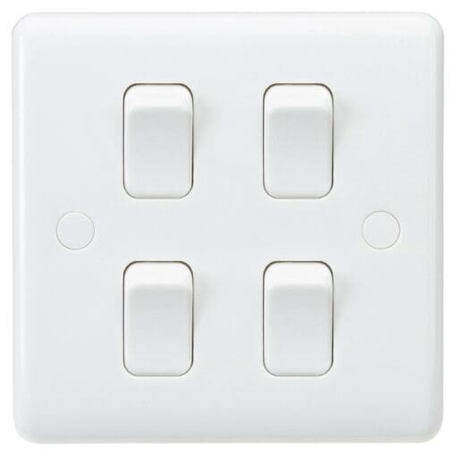 Knightsbridge 10AX 4 Gang 2 Way Light Switch on Single Plate Æ’?" W 991135