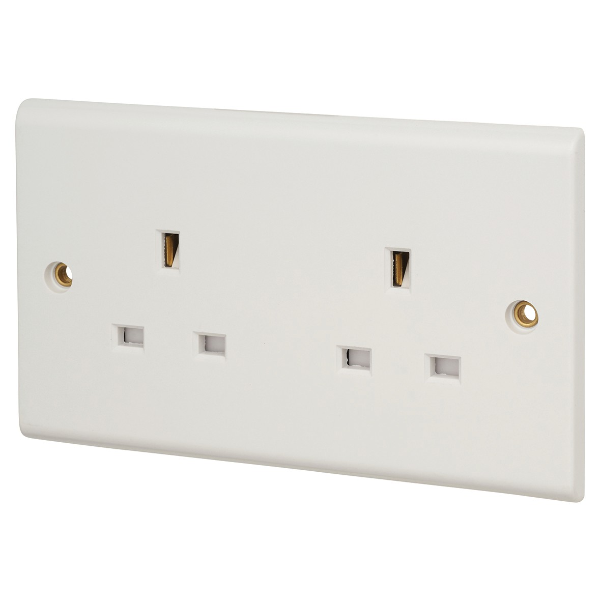 Deta 13A 2 Gang Unswitched Socket - White 997041