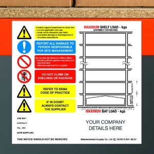 Longspan Shelving Load Notice