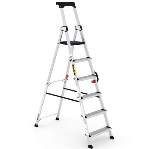 Climb-it Professional Step Ladder with Carry Handle - 6