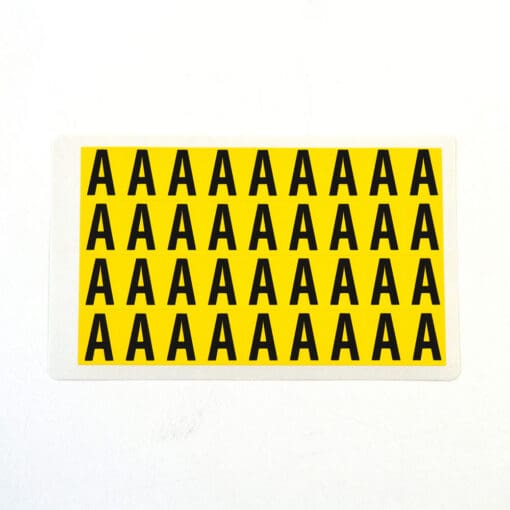 Self-Adhesive Number & Letter Markers - 14mm x 19mm, A