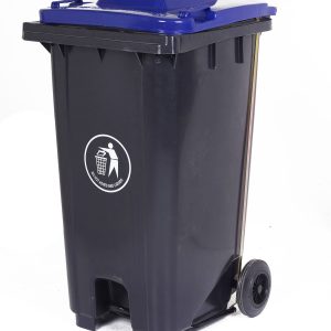 Pedal Waste Bin with Wheels - 240Ltr, Blue