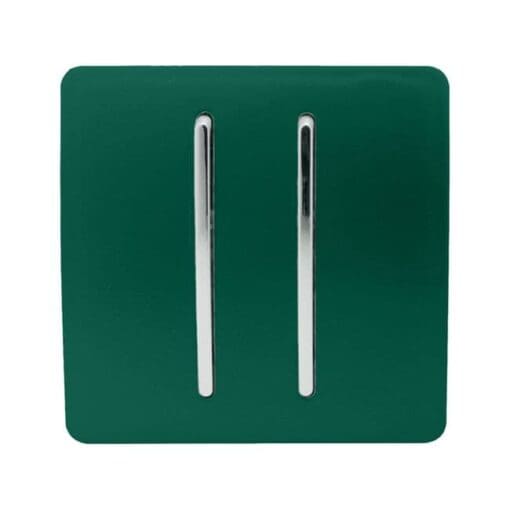 Trendi 10A 2 Gang 2 Way Screwless Light Switch - Gloss Dark Green 413468