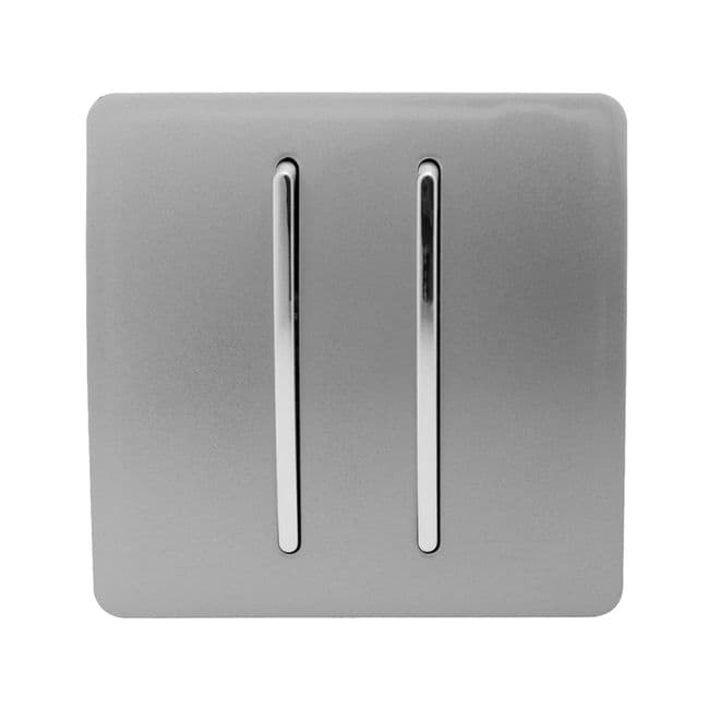 Trendi 10A 2 Gang 3 Way Intermediate Screwless Light Switch - Gloss Lig 546202