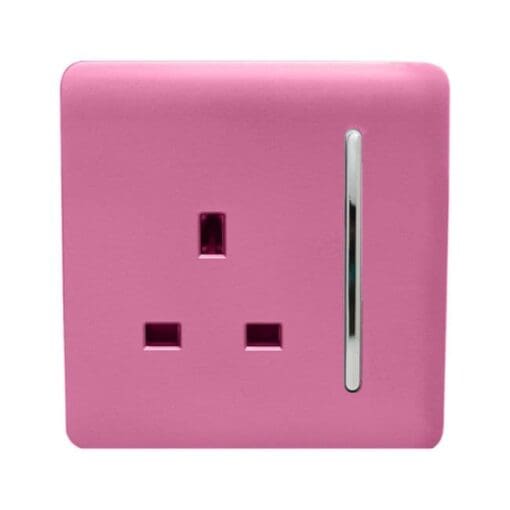 Trendi 13A 1 Gang Screwless Switched Double Pole Socket - Gloss Pink 638990