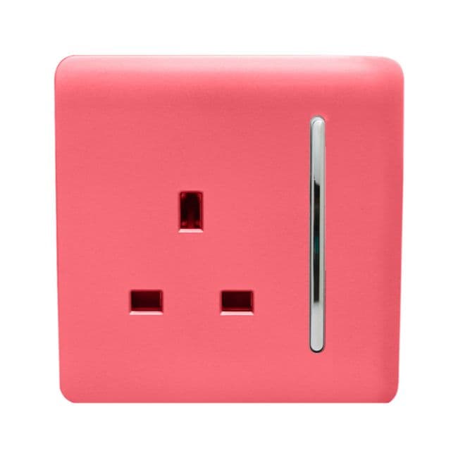 Trendi 13A 1 Gang Screwless Switched Double Pole Socket - Gloss Strawbe 717081