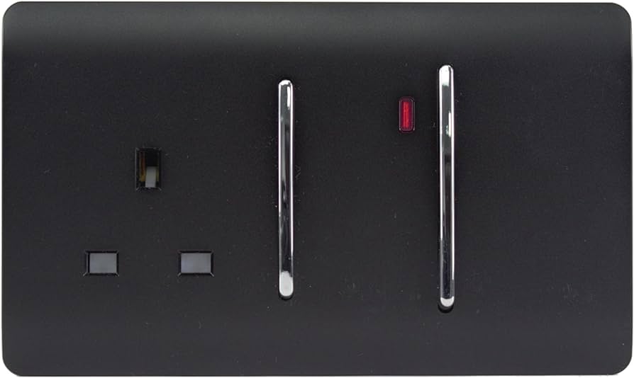 Trendi 45A Screwless Double Pole Cooker Switch & 13A Switched Socke 338229