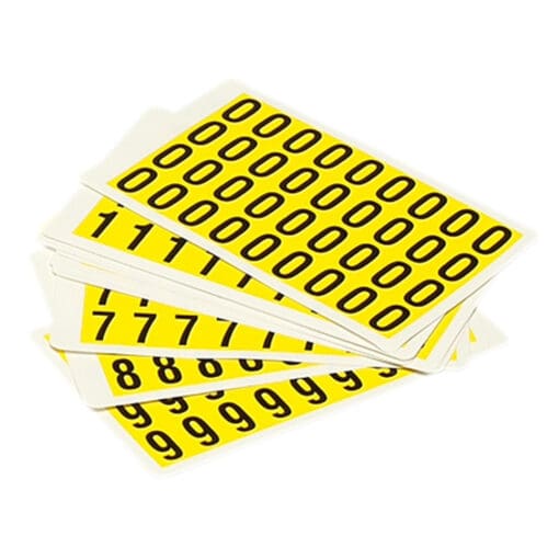 Self-Adhesive Number & Letter Markers - 14mm x 19mm, Complete Pack 0-9