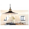 Altro Empire Ceiling Light Pendant with Black Metal Shade - Antique Bra 270592