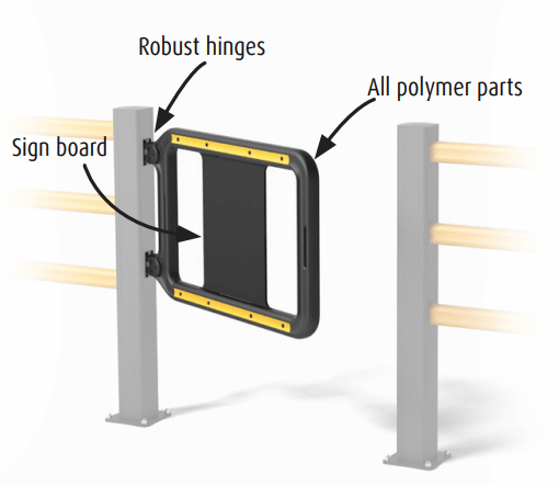 Boplan Pedestrian Crash Protection Railing - 1000mm gate